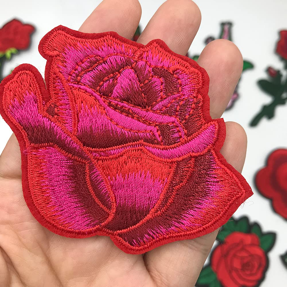 Amazon | TIANYING 花 ワッペン アイロン 刺繡 ローズ アップリケ バラ